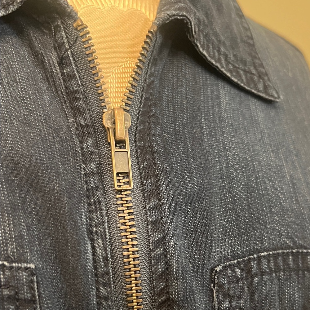 Vintage Havana Dark Navy Zip-Up Utility Jumpsuit with Tie Belt - Picture 4 of 6